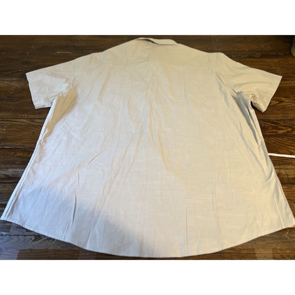 COOFANDY Linen Blend Casual Cuban Guayabera Short Sleeve Beach Shirt Mens XXL - Picture 6 of 8